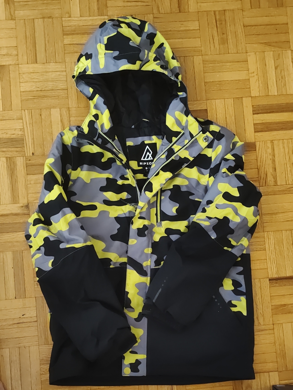 Ripzone Kids' Yellow Camo Hooded Jacket